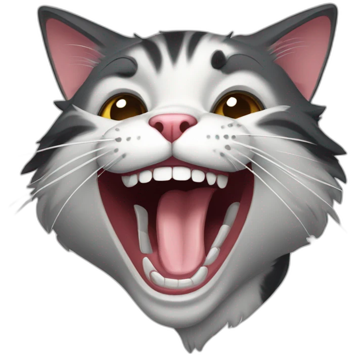 Expressive happy joyful laughing merry feline cat emoji