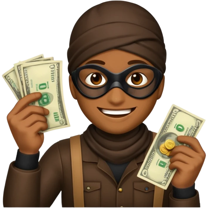 robber emoji with money emoji