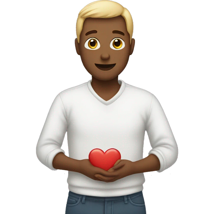Normal person in heart shape in hand emoji
