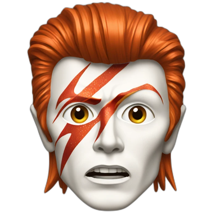 A TOK emoji of david bowie aladdin sane, grey background emoji