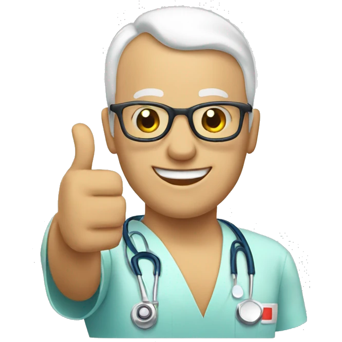 Bald male Nurse giving thumbs up emoji