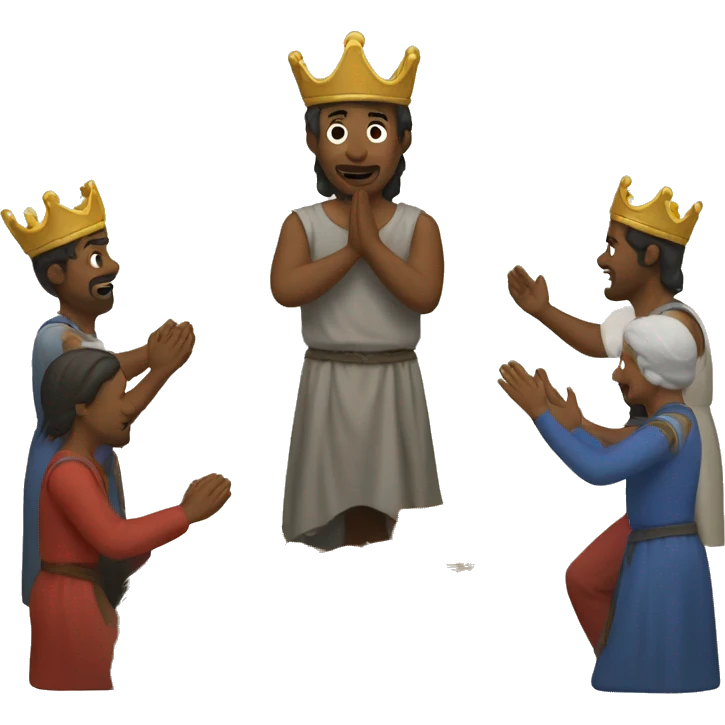 Peasants worshipping king emoji
