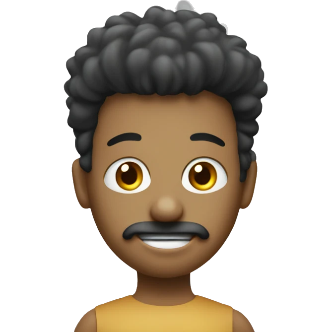 he is a brush that resembles a man, he has eyes, nose, mouth. besides, he has legs and hands. he is very interesting for children. emoji