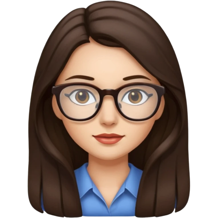 Pretty brunette long haired woman with glasses emoji