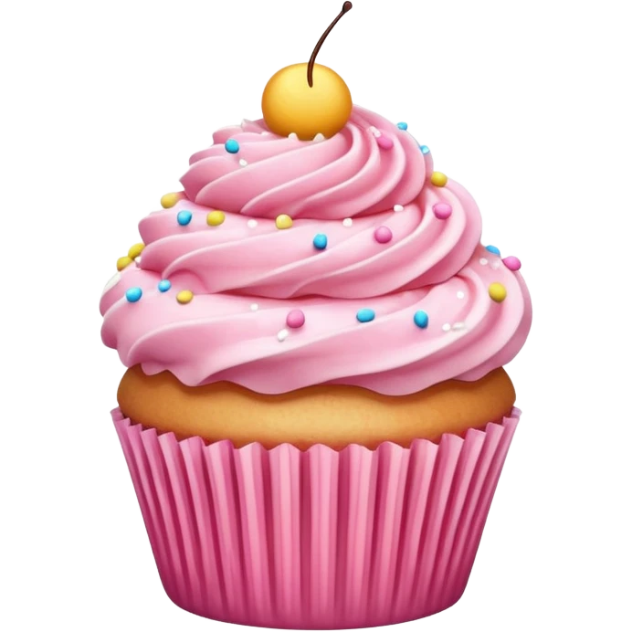 Cupcake with pink icing emoji
