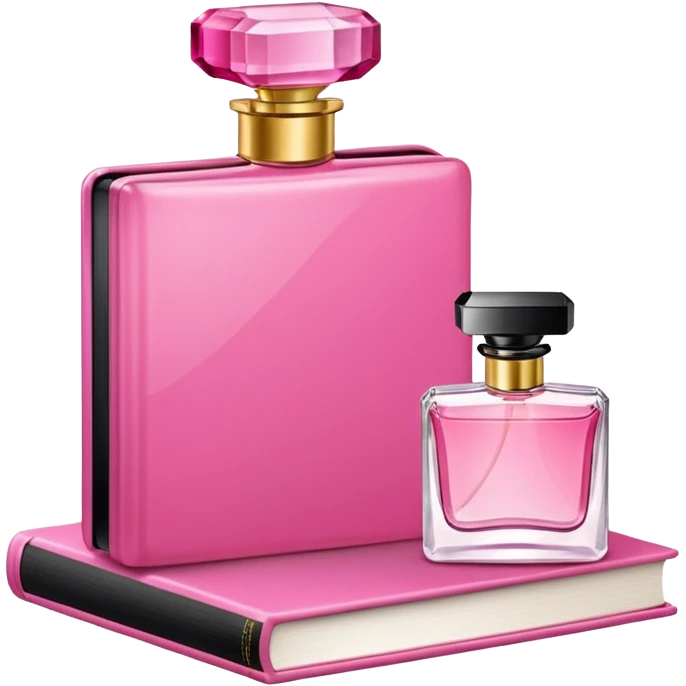 pink bookbook and fragance emoji