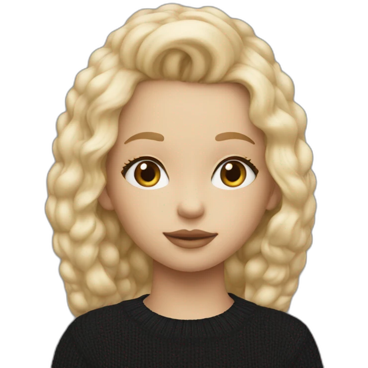 Blond girl in black Calvin Klein sweater emoji