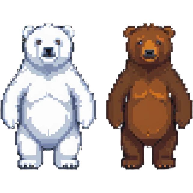 A polar bear and a brown bear standing side by side emoji