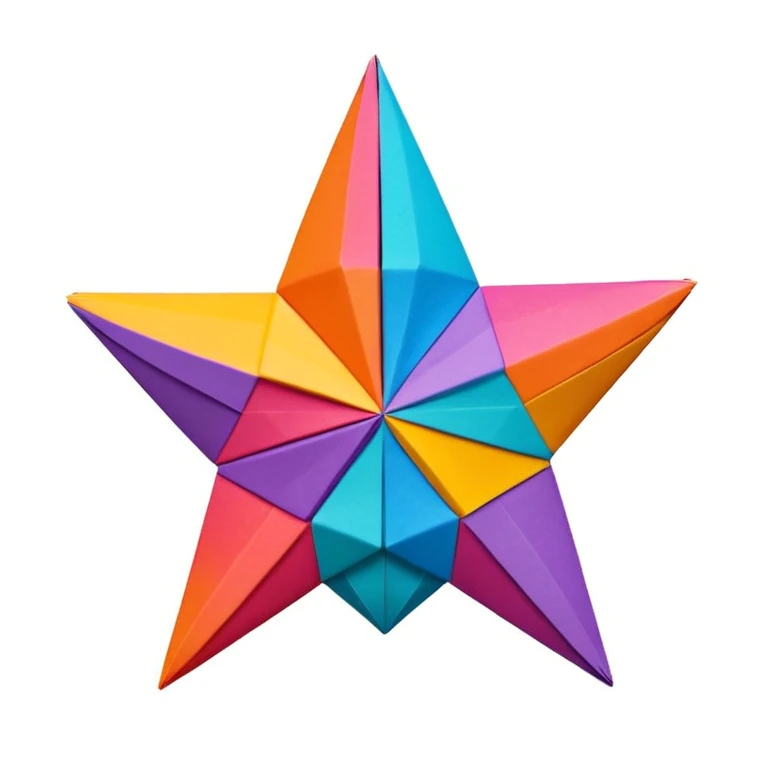 origami paper star, vibrant colors, crisp paper texture, white background emoji