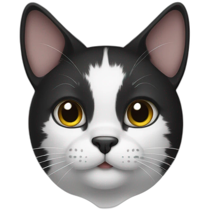 Black and white cat with mini ears emoji