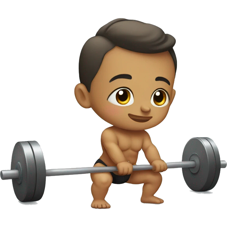 A baby doing deadlifts  emoji