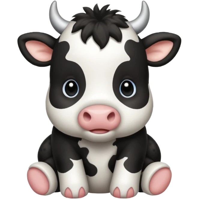 baby black and white cow emoji