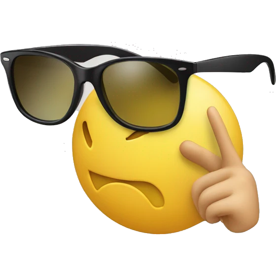Yellow emojis with Black rayban and show thé index finger emoji