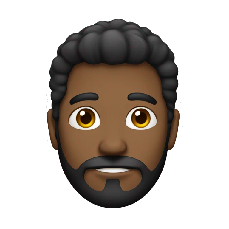 Hombre pelo negro con barba y sin bigote  emoji