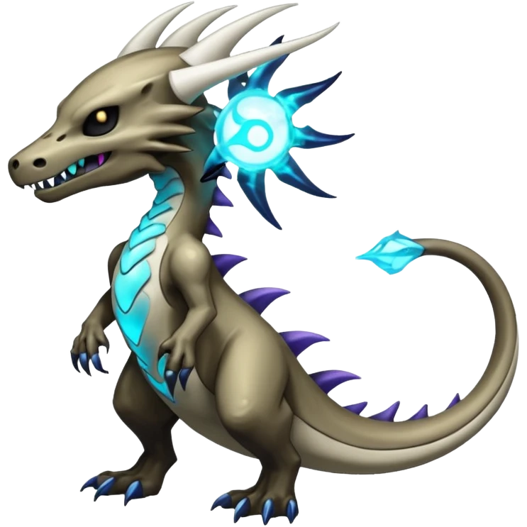 Shiny Bioluminescent Evil Glowing Ethereal Eldritch Marowak-Duskull-Darkdramon-fusion emoji
