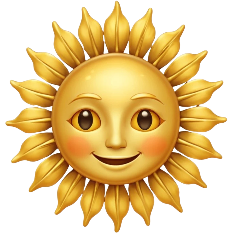 Vintage Sun face no background emoji