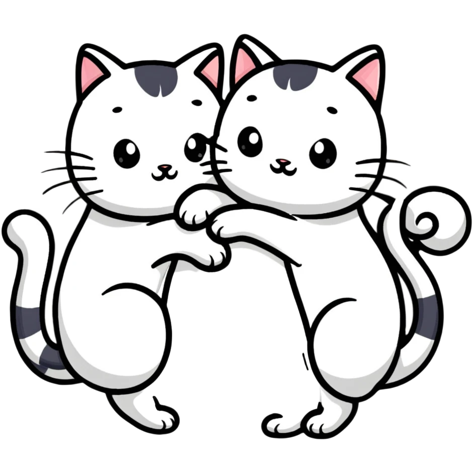 two emo cats in love emoji
