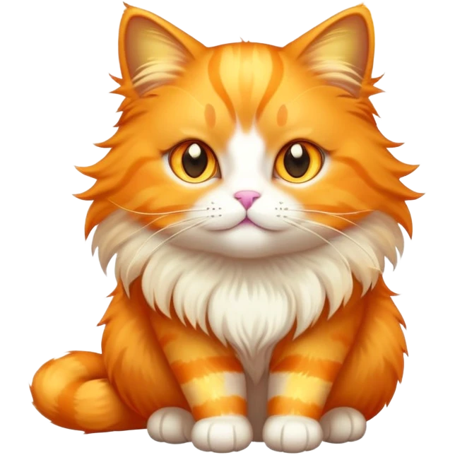 orange cat with magical sparkles and aura emoji