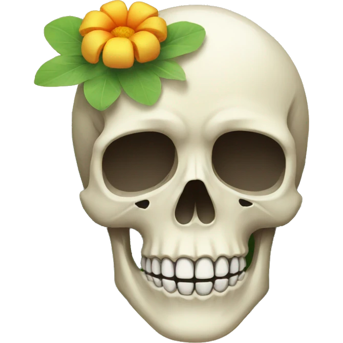 Skull with flower emoji