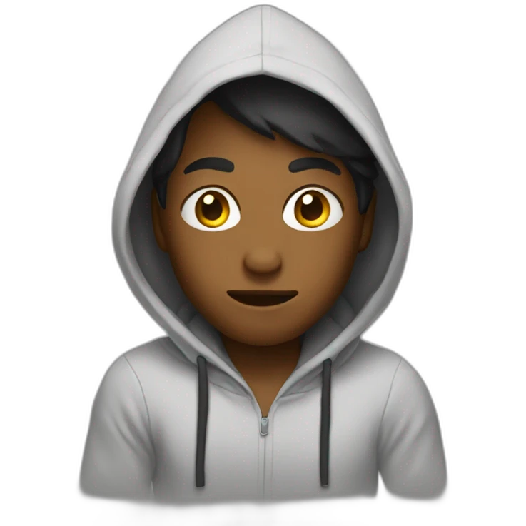 Kwala wearing a hoodie emoji