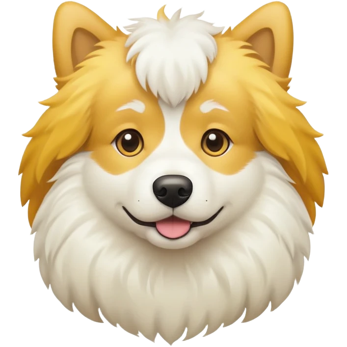 Yellow and white dog emoji