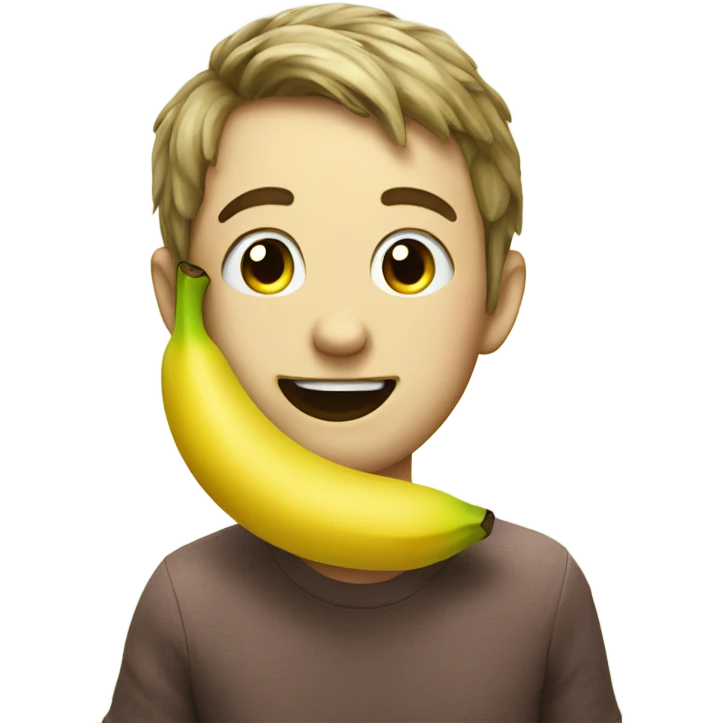 Banana on cheek emoji