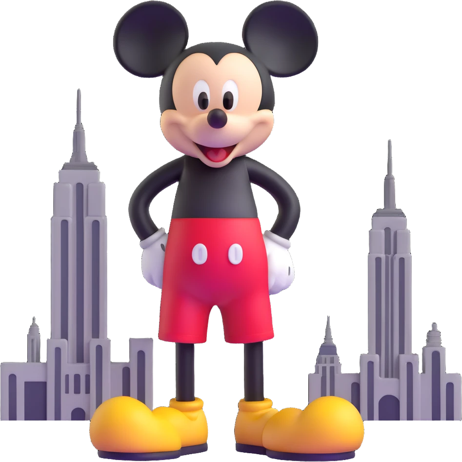 Mickey Mouse with the Empire State Building emoji