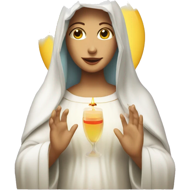 Virgin Mary at a party emoji