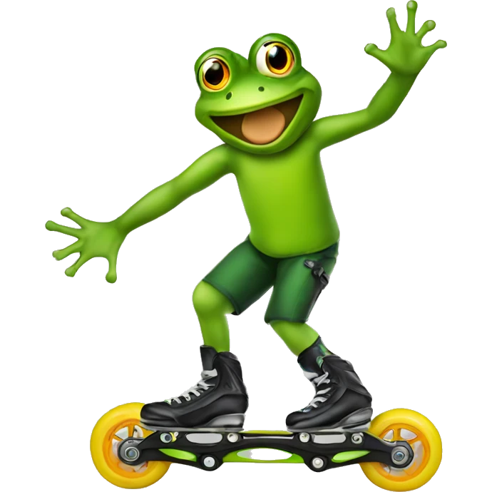 frog rollerblading emoji