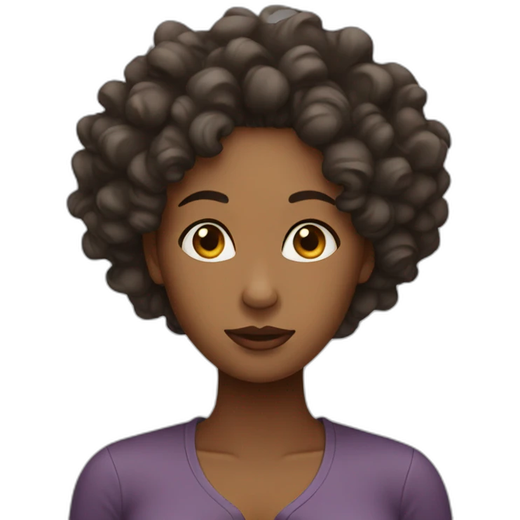 black woman stressful head in hand curly hair emoji