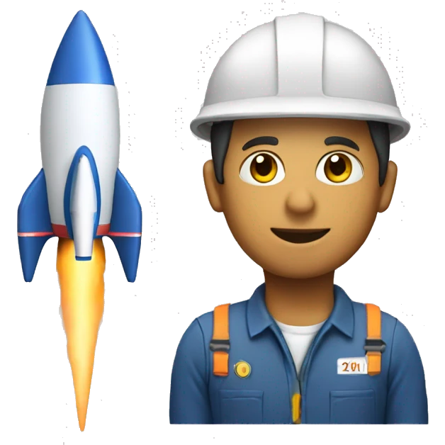 A worker on a rocket  emoji