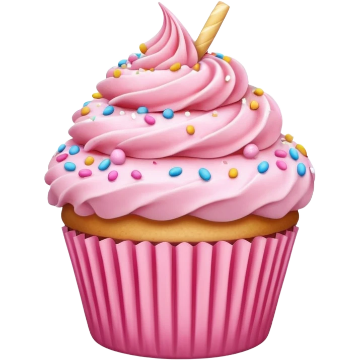 Cupcake with pink icing emoji