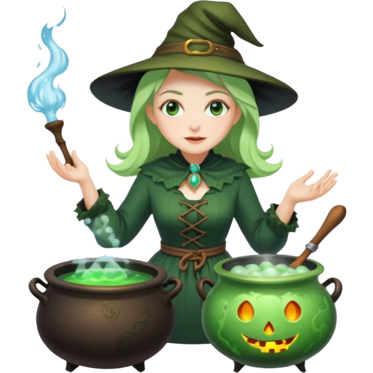 green witch cooking potion emoji