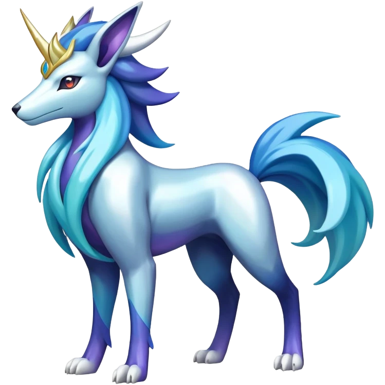 Shiny Colorful Cobalion-Suicune-fakemon (full body) emoji