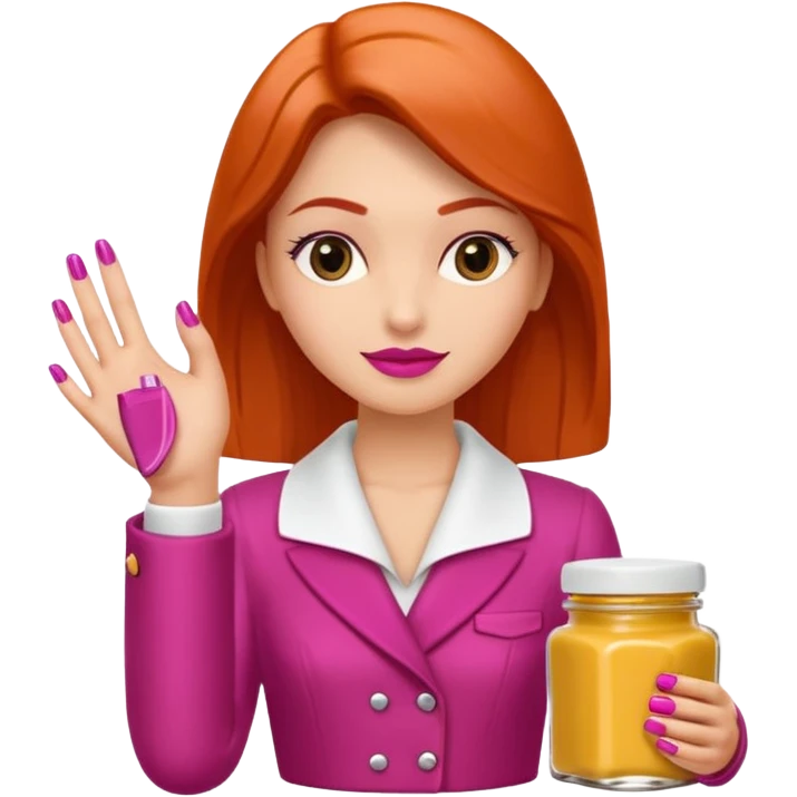 Una miniatura de una mano femenina, elegante y con manicura, sosteniendo un pequeño tarro de mantequilla corporal. La mano está en un gesto de 'OK' o 'fórmula perfecta'. Utilizar los colores principales de Riqueza Artesana: magenta y terracota. Iluminación profesional y clara. emoji