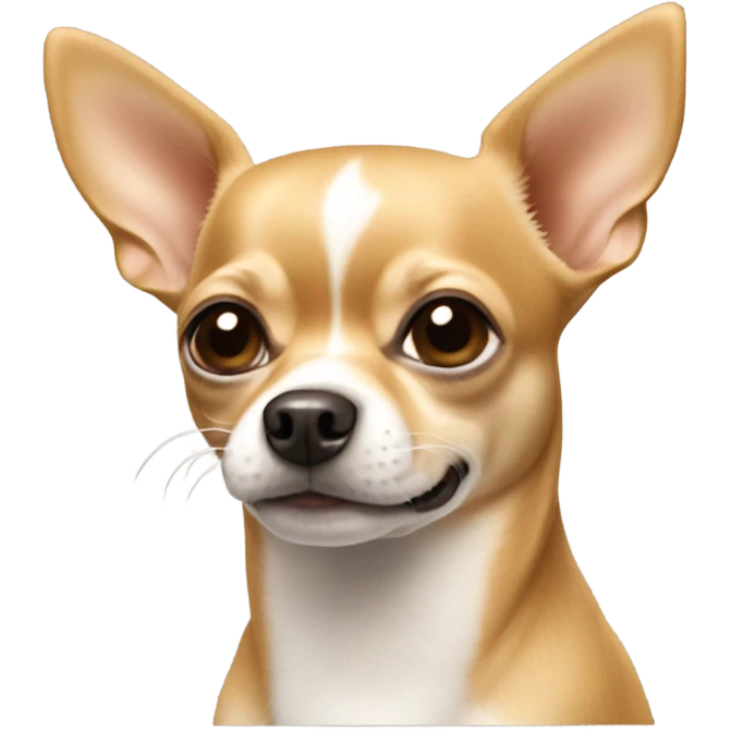 A light brown Chihuahua with a small white marking on its chest￼  emoji