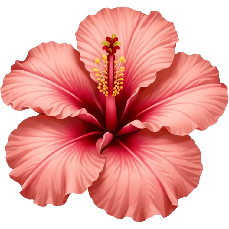 a salmon pink colour hibiscus emoji