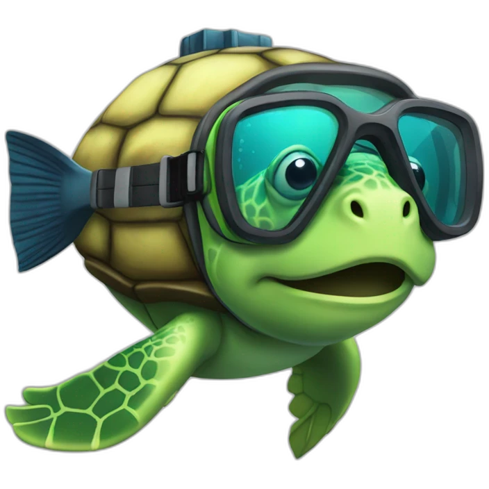 scuba turtle emoji