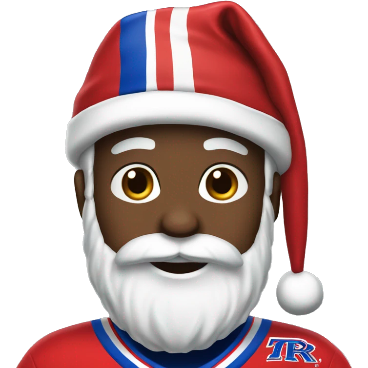 Santa wearing a rangers jersey  emoji