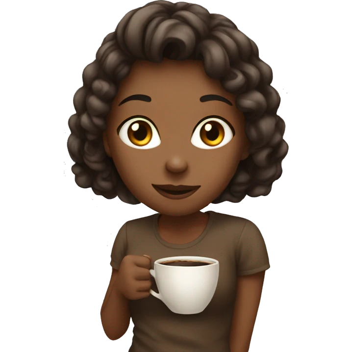 Girl with coffe emoji