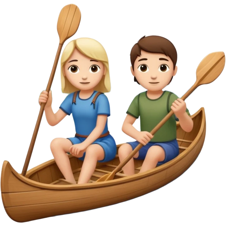 boy and girl in a canoe emoji