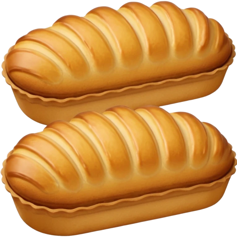 A madeleine pastry. Scalloped oval seashell shape with ONLY four to five vertical lines going in the same direction. Light golden brown. Scalloped edge. Cookie. Flat. Long. Oval shape. Lets scallops. emoji