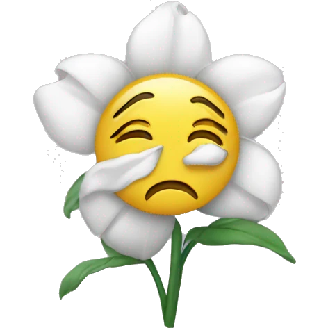 flower crying emoji