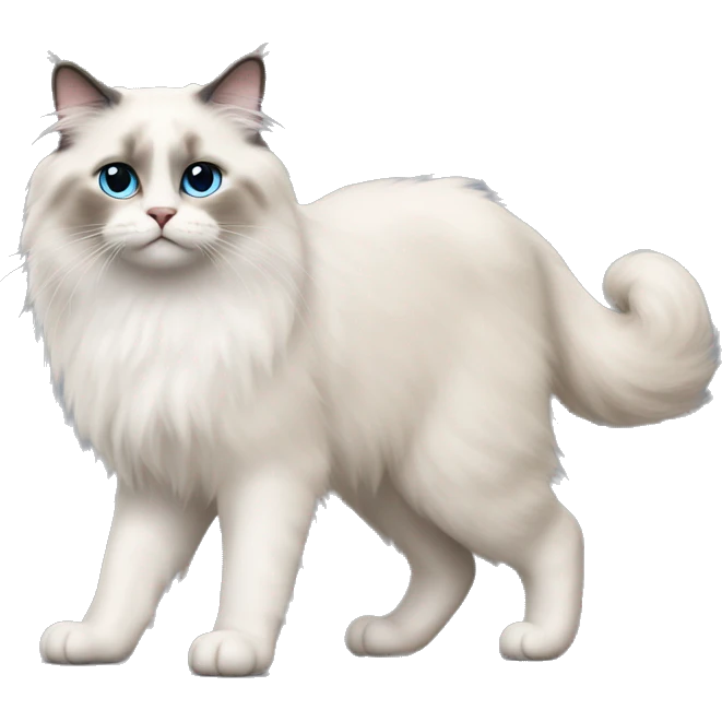 ragdoll cat side PROUD WALK, walking, standing emoji