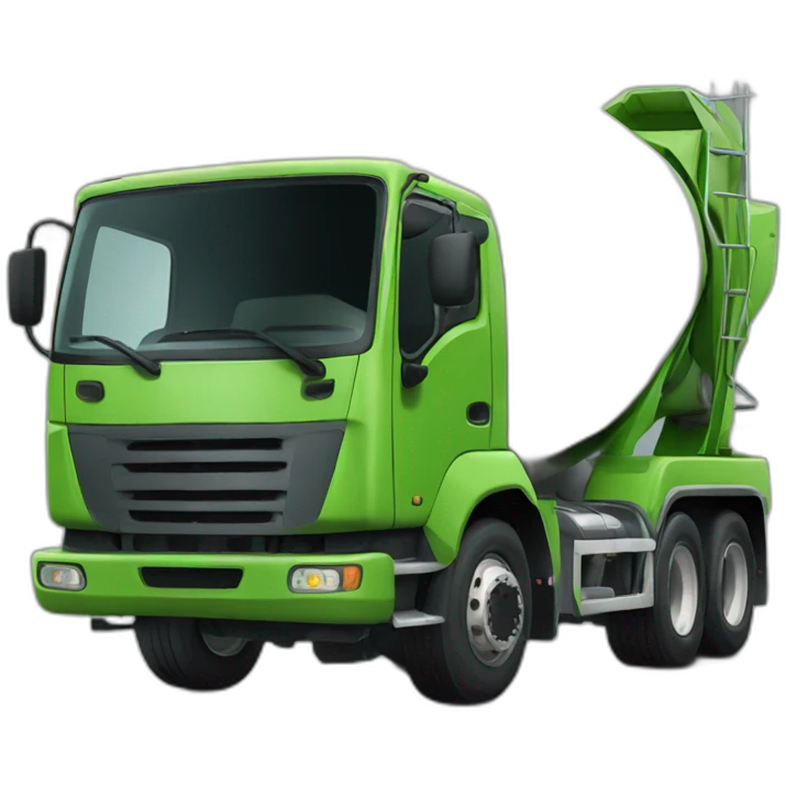 green concrete mixer truck emoji