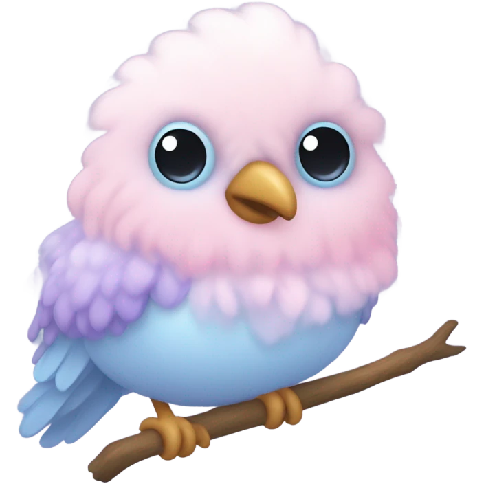 Cotton candy colored bird emoji