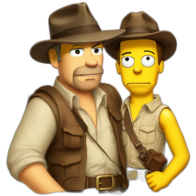 Indiana jones with homer Simpson emoji