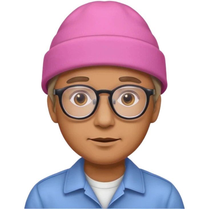 man with glasess wear pink hat  emoji