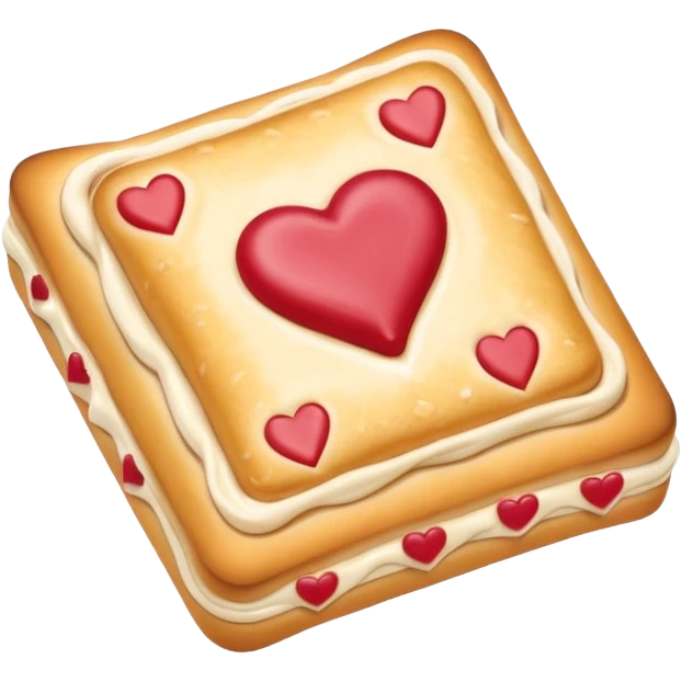 Frosted Toaster strudel pastry with hearts emoji