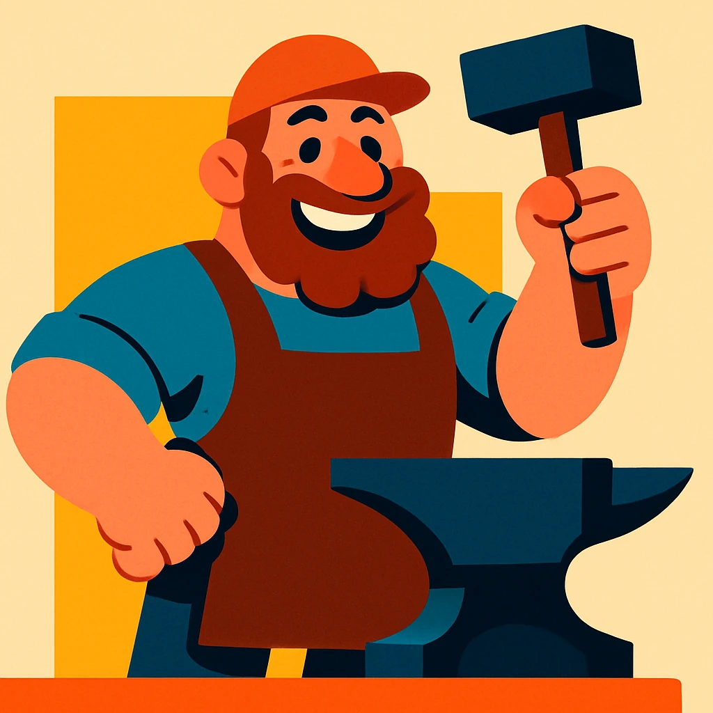 cartoony blacksmith emoji